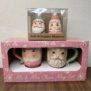 Design by Johanna Parker Mr. & Mrs. Claus Mug Salt & Pepper Shakers